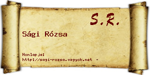 Sági Rózsa névjegykártya